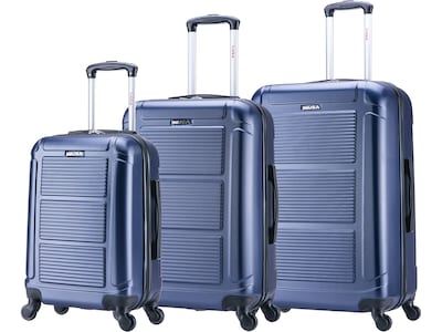 InUSA Pilot 3-Piece Hardside Spinner Luggage Set, Blue (IUPILSML-BLU)