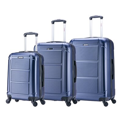 InUSA Pilot 3-Piece Plastic Luggage Set, Blue (IUPILSML-BLU)