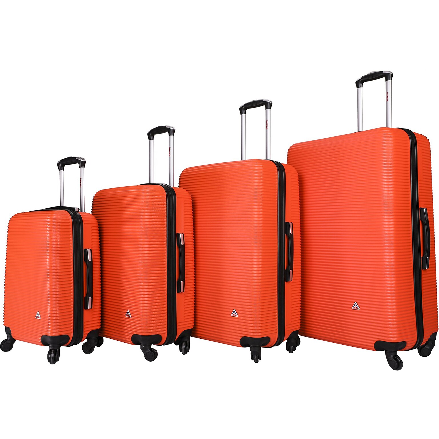 InUSA Royal 4-Piece Hardside Spinner Luggage Set, Orange (IUROYSMLXL-ORG)