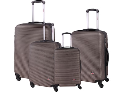 InUSA Royal 4-Piece Plastic Luggage Set, Brown (IUROYSMLXL-BRO)