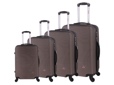 InUSA Royal 4-Piece Plastic Luggage Set, Brown (IUROYSMLXL-BRO)