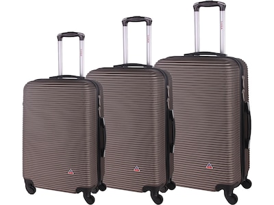 InUSA Royal 3-Piece Hardside Spinner Luggage Set, Brown (IUROYSML-BRO)