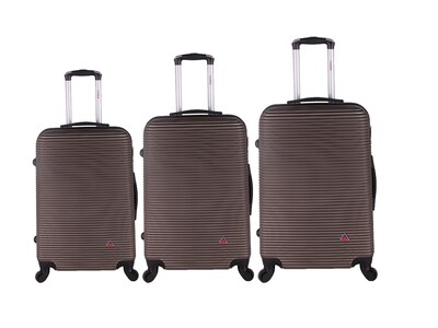 InUSA Royal 3-Piece Hardside Spinner Luggage Set, Brown (IUROYSML-BRO)