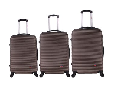 InUSA Royal 3-Piece Hardside Spinner Luggage Set, TSA Checkpoint Friendly, Brown (IUROYSML-BRO)