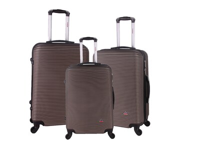 InUSA Royal 3-Piece Hardside Spinner Luggage Set, TSA Checkpoint Friendly, Brown (IUROYSML-BRO)