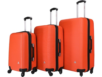 InUSA Royal 3-Piece Plastic Luggage Set, Orange (IUROYSML-ORG)