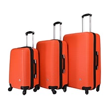 InUSA Royal 3-Piece Plastic Luggage Set, Orange (IUROYSML-ORG)