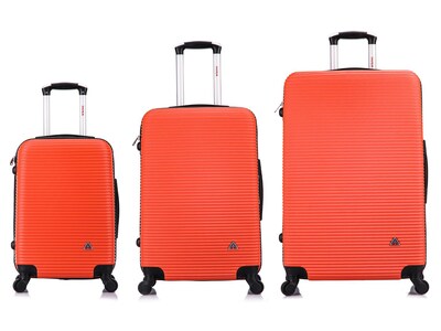 InUSA Royal 3-Piece Hardside Spinner Luggage Set, TSA Checkpoint Friendly, Orange (IUROYSML-ORG)