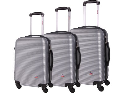 InUSA Royal 3-Piece Plastic Luggage Set, Silver (IUROYSML-SIL)