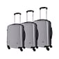 InUSA Royal 3-Piece Plastic Luggage Set, Silver (IUROYSML-SIL)