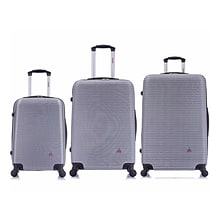 InUSA Royal 3-Piece Plastic Luggage Set, Silver (IUROYSML-SIL)