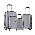 InUSA Royal 4-Piece Plastic Luggage Set, Silver (IUROYSMLXL-SIL)