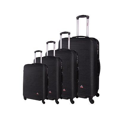 InUSA Royal 4-Piece Plastic Luggage Set, Black (IUROYSMLXL-BLK)
