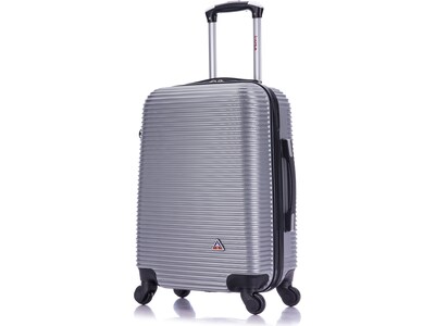 InUSA Royal Plastic Carry-On Luggage, Silver (IUROY00S-SIL)