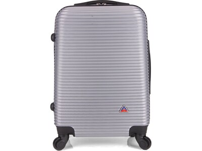 InUSA Royal Plastic Carry-On Luggage, Silver (IUROY00S-SIL)