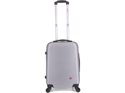 InUSA Royal Plastic Carry-On Luggage, Silver (IUROY00S-SIL)