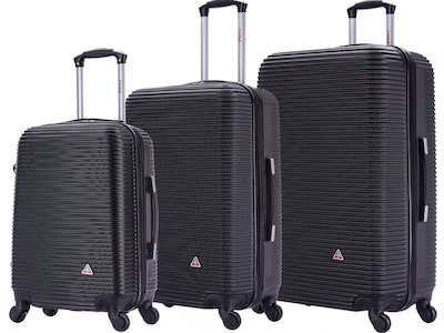 InUSA Royal 3-Piece Plastic Luggage Set, Black (IUROYSML-BLK)