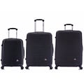 InUSA Royal 3-Piece Plastic Luggage Set, Black (IUROYSML-BLK)