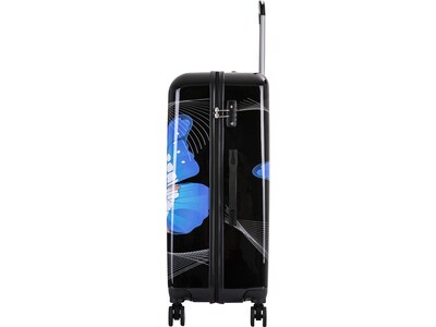 InUSA 28" Hardside Butterfly Suitcase, 4-Wheeled Spinner, TSA Checkpoint Friendly, Black Butterfly (IUAPC00L-BBU)