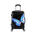 InUSA Prints PC/ABS Plastic Carry-On Luggage, Black Butterfly (IUAPC00S-BBU)