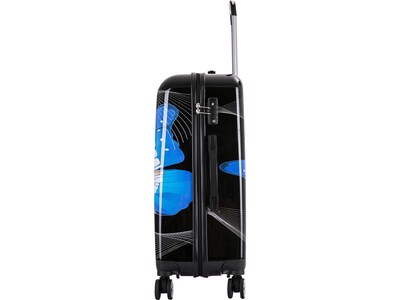 InUSA 24" Hardside Butterfly Suitcase, 4-Wheeled Spinner, TSA Checkpoint Friendly, Black Butterfly (IUAPC00M-BBU)