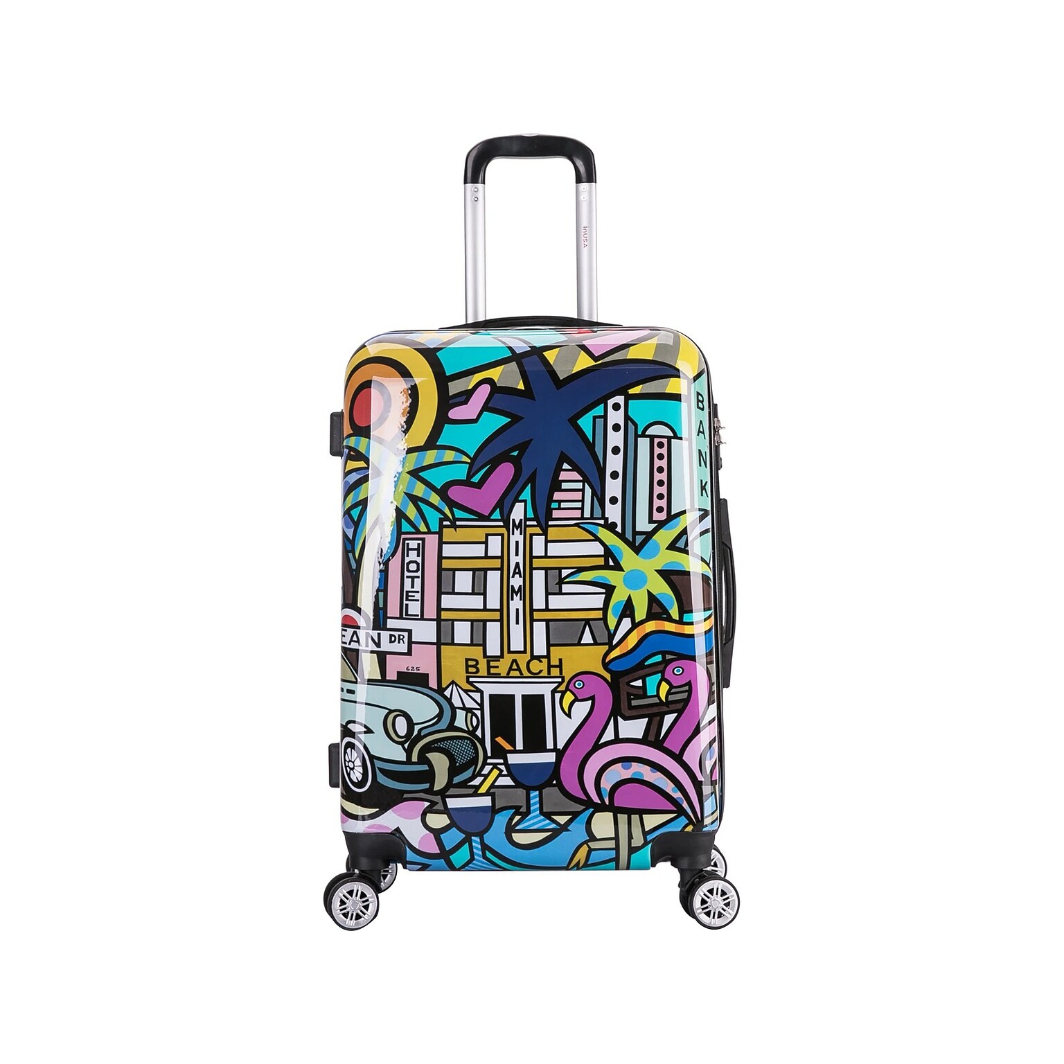 InUSA 24 Hardside Miami Suitcase, 4-Wheeled Spinner, TSA Checkpoint Friendly, Miami (IUAPC00M-MIA)