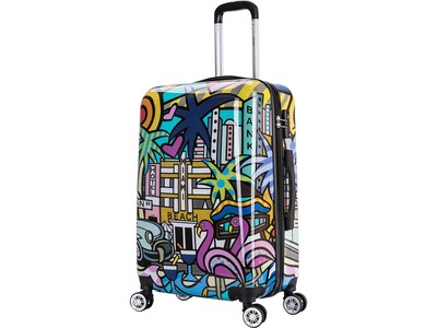 InUSA Prints PC/ABS Plastic 4-Wheel Spinner Luggage, Miami (IUAPC00M-MIA)