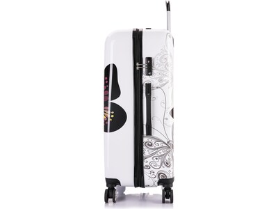 InUSA 3-Piece Hardside Butterfly Spinner Luggage Set, TSA Checkpoint Friendly, Butterfly (IUAPCSML-BUT)
