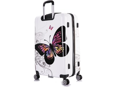 InUSA Prints 3-Piece PC/ABS Plastic Luggage Set, Butterfly (IUAPCSML-BUT)