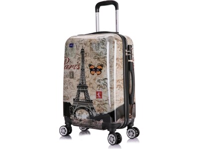 InUSA 20 Hardside Paris Carry-On Suitcase, 4-Wheeled Spinner, TSA Checkpoint Friendly, Paris (IUAPC