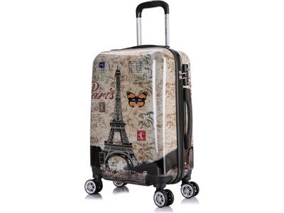 InUSA 20" Hardside Paris Carry-On Suitcase, 4-Wheeled Spinner, TSA Checkpoint Friendly, Paris (IUAPC00S-PAR)