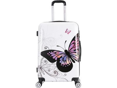 InUSA Prints PC/ABS Plastic 4-Wheel Spinner Luggage, Butterfly (IUAPC00M-BUT)