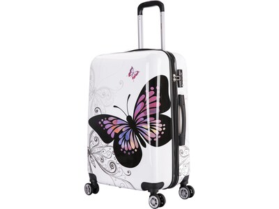 InUSA Prints PC/ABS Plastic 4-Wheel Spinner Luggage, Butterfly (IUAPC00M-BUT)