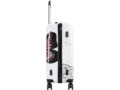 InUSA 24" Hardside Butterfly Suitcase, 4-Wheeled Spinner, TSA Checkpoint Friendly, Butterfly (IUAPC00M-BUT)