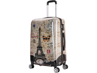 InUSA 24 Hardside Paris Suitcase, 4-Wheeled Spinner, TSA Checkpoint Friendly, Paris (IUAPC00M-PAR)