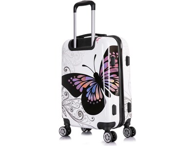 InUSA 20" Hardside Butterfly Carry-On Suitcase, 4-Wheeled Spinner, TSA Checkpoint Friendly, Butterfly (IUAPC00S-BUT)