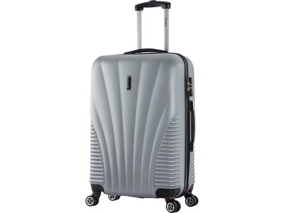 InUSA Chicago ABS/PC Plastic 4-Wheel Spinner Luggage, Silver (IUCHI00M-SIL)
