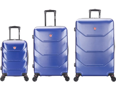 DUKAP Zonix Hardside Spinner Luggage Set, Blue (DKZONSML-BLU)