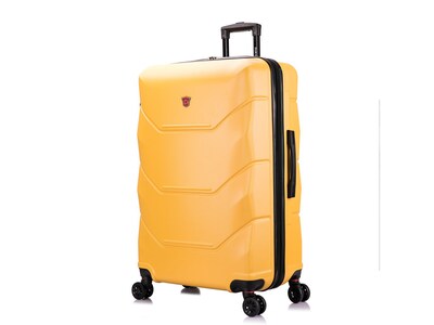 DUKAP ZONIX PC/ABS Plastic 4-Wheel Spinner Luggage, Mustard (DKZON00L-MUS)