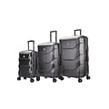 DUKAP ZONIX PC/ABS Plastic Luggage Set, Black (DKZONSML-BLK)