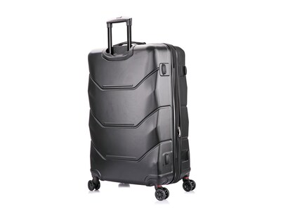 DUKAP Zonix Hardside Spinner Luggage Set, Black (DKZONSML-BLK)
