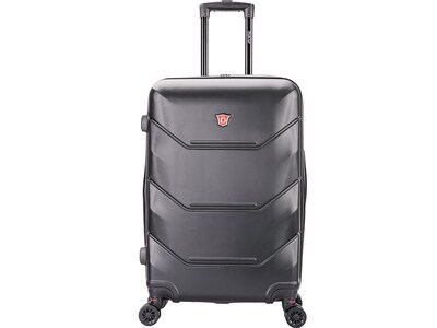 DUKAP Zonix 28.35 Hardside Suitcase, 4-Wheeled Spinner, Black (DKZON00M-BLK)