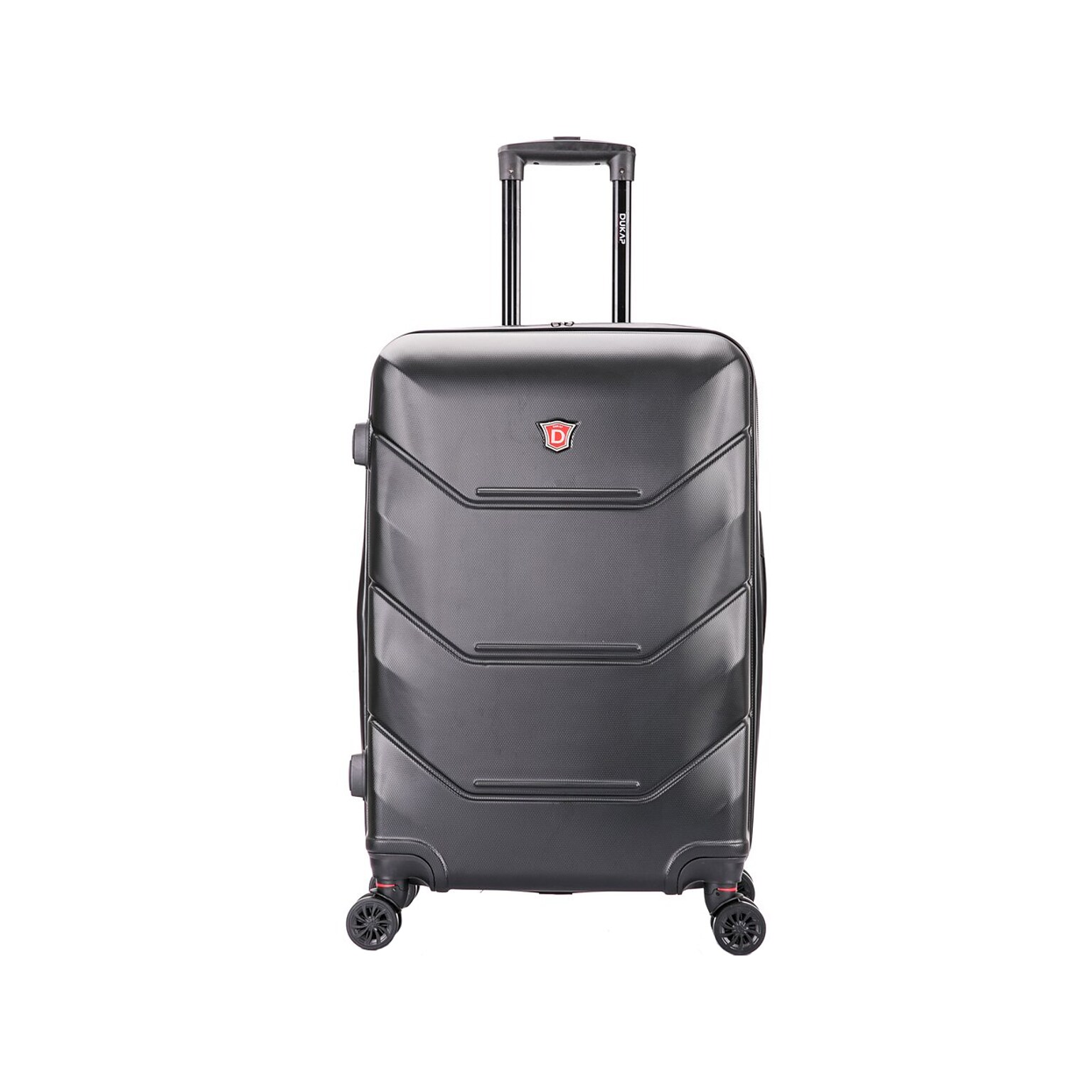 DUKAP Zonix 28.35 Hardside Suitcase, 4-Wheeled Spinner, Black (DKZON00M-BLK)