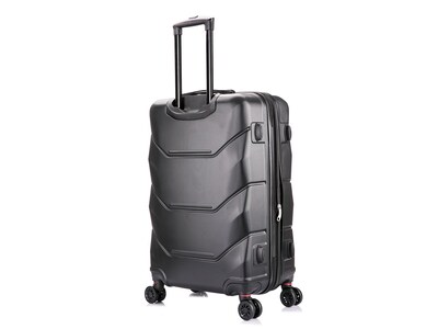 DUKAP Zonix 26" Hardside Suitcase, 4-Wheeled Spinner, TSA Checkpoint Friendly, Black (DKZON00M-BLK)