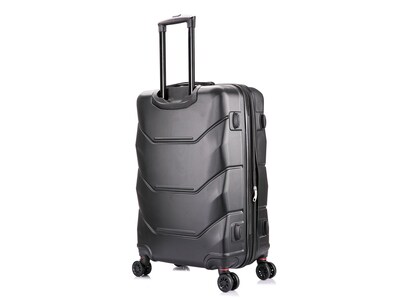 DUKAP Zonix 28.35" Hardside Suitcase, 4-Wheeled Spinner, Black (DKZON00M-BLK)