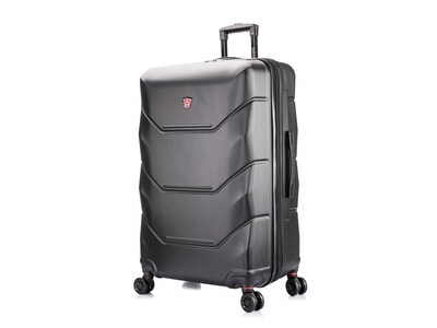 DUKAP ZONIX PC/ABS Plastic 4-Wheel Spinner Luggage, Black (DKZON00L-BLK)