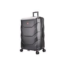 DUKAP ZONIX PC/ABS Plastic 4-Wheel Spinner Luggage, Black (DKZON00L-BLK)