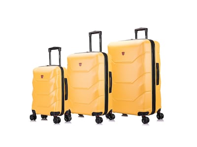 DUKAP Zonix Hardside Spinner Luggage Set, Mustard (DKZONSML-MUS)