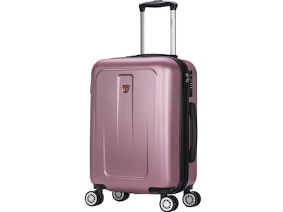 DUKAP Crypto 19.75 Hardside Carry-On Suitcase, 4-Wheeled Spinner, TSA Checkpoint Friendly, Rose Gol