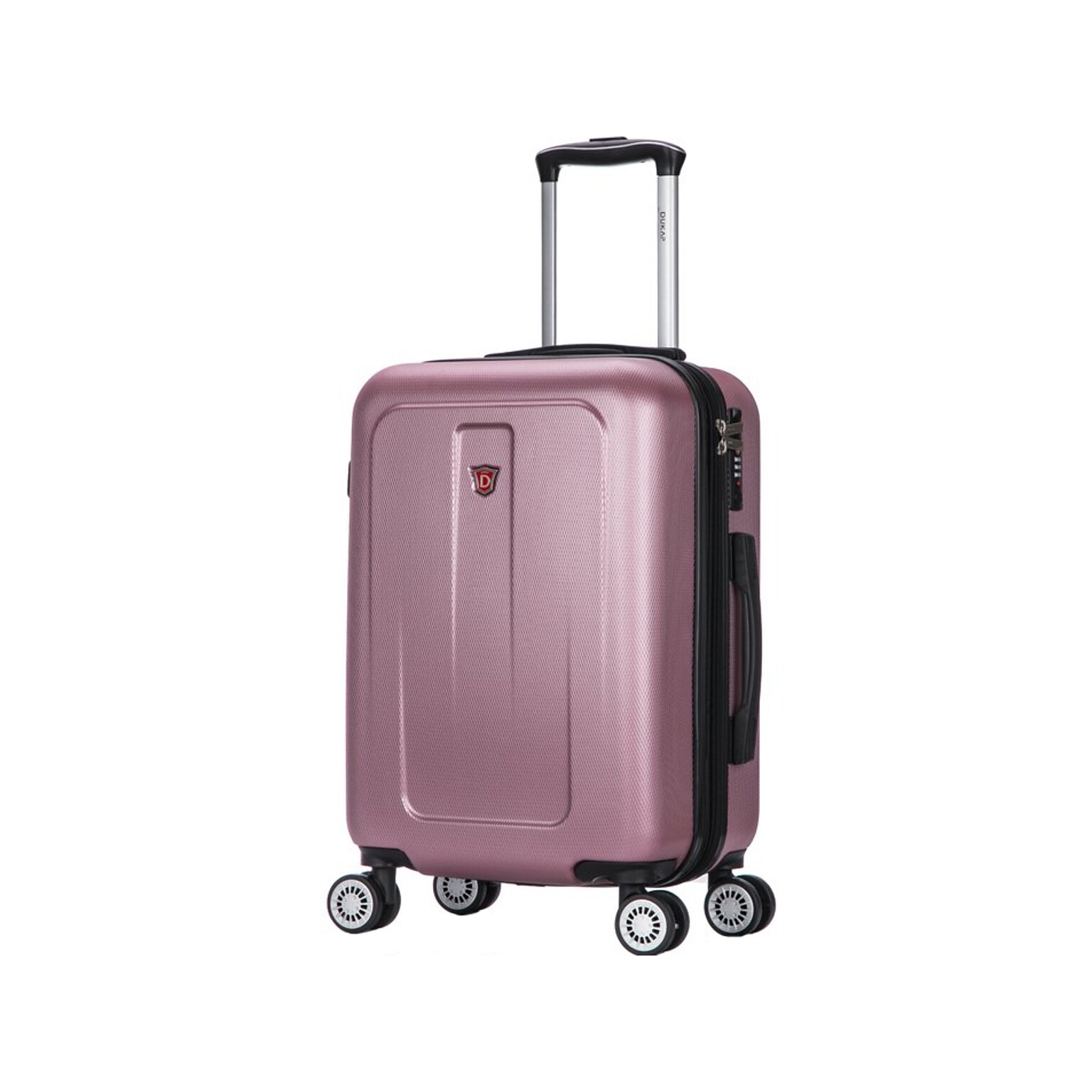 DUKAP Crypto 19.75 Hardside Carry-On Suitcase, 4-Wheeled Spinner, TSA Checkpoint Friendly, Rose Gold (DKCRY00S-ROS)